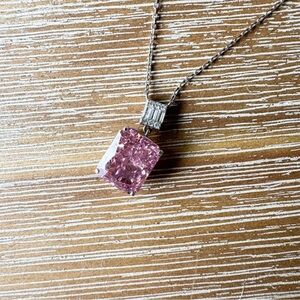 Elegant Pink‎ Pendant Necklace, Pink Zirconia Pendant, Gifts for her
